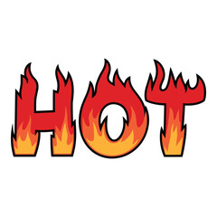 Hot Flame Text Illustration