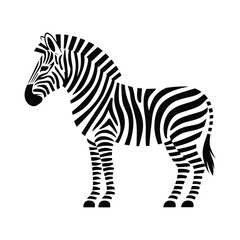 Black and white zebra silhouette illustration © Khai