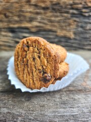 Close up of cookies and chocolate chip