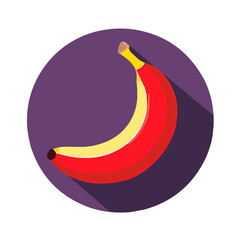 2D Simple flat illustration red banana motion graphic flat-design vector animation style, isolated in white background, 2D flat icon, logo design