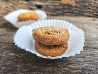 Close up of cookies and chocolate chip