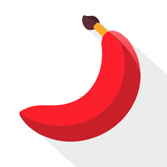 2D Simple flat illustration red banana motion graphic flat-design vector animation style, isolated in white background, 2D flat icon, logo
