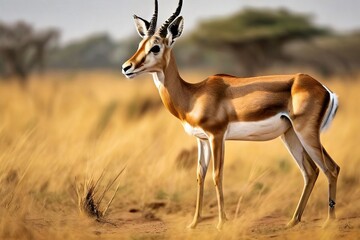 gazelle a fleet footed gazelle illustrated in tan and white chal