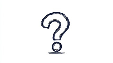 Elegant minimalist line drawing of a question mark on a white background, perfect for web designs and modern graphics