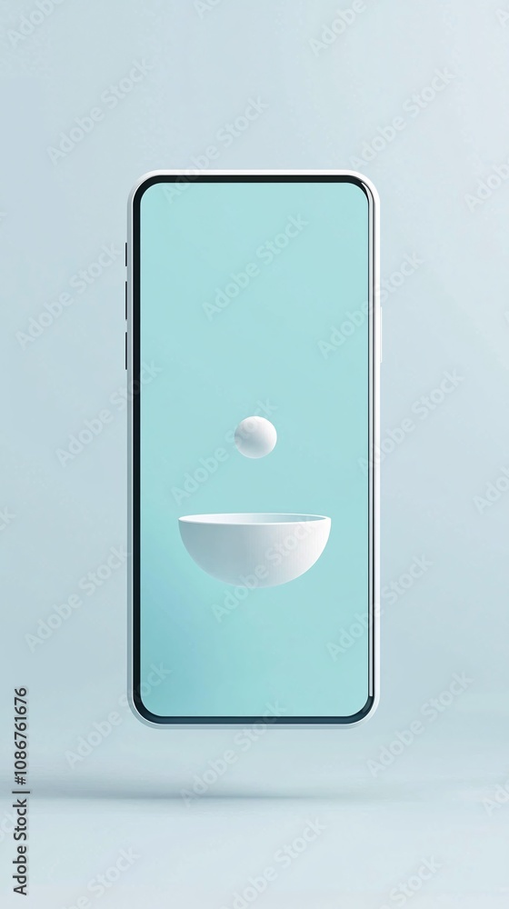 Poster realistic mockup of an interactive mobile game prototype displayed on a smartphone, perfect for digi