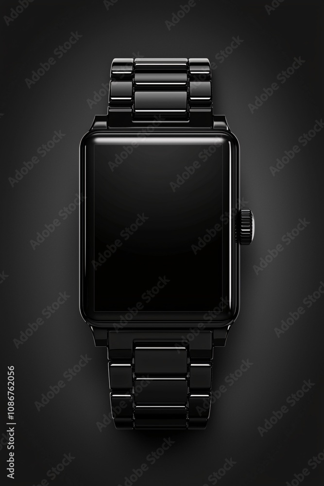 Poster mockup of a sleek prototype watch face design, displayed on a smartwatch, ready for use in advertisi