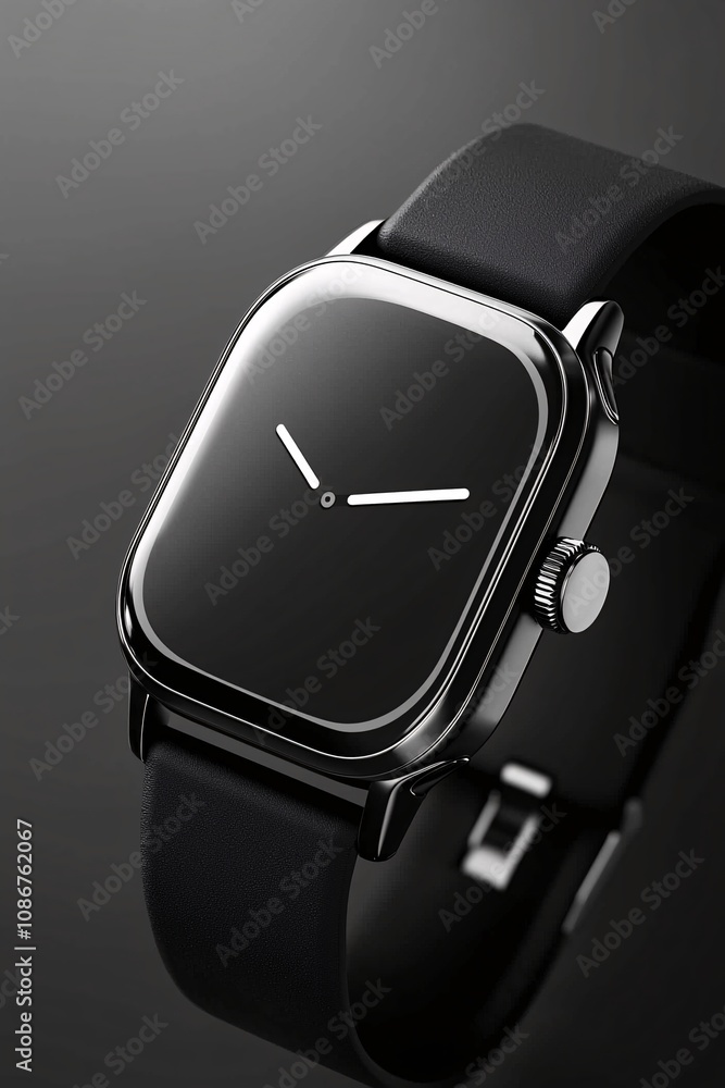 Poster mockup of a sleek prototype watch face design, displayed on a smartwatch, ready for use in advertisi