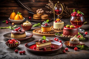 Naklejka premium Captivating Food Photography for Seductive Videos Featuring Luscious Desserts, Artfully Plated Dishes, and Sensual Ingredients to Entice Viewers and Elevate Culinary Experience