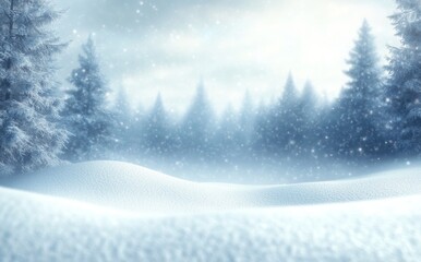Winter Landscape Snowy Forest Background Calm Cold Nature Celebration Christmas New Year Airy