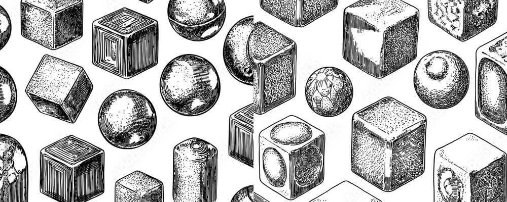 Aufkleber the pattern of ice cubes shaped like blocks of ice, with endless icy backgrounds and textures. this 