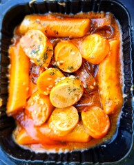 Rice cake with chili sauce Korean food