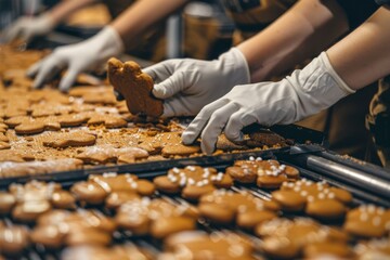 Gingerbread Making Production Line, Food Industry, Working on Automated Bakery Production Lines, Gingerbread Factory