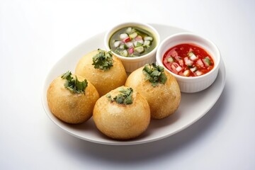 Four Golden Fried Balls Served with Two Sauces