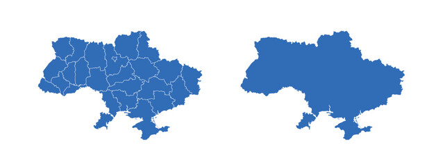 Ukraine Map vector icon. Minimalistic Colorful Map of Ukraine.
