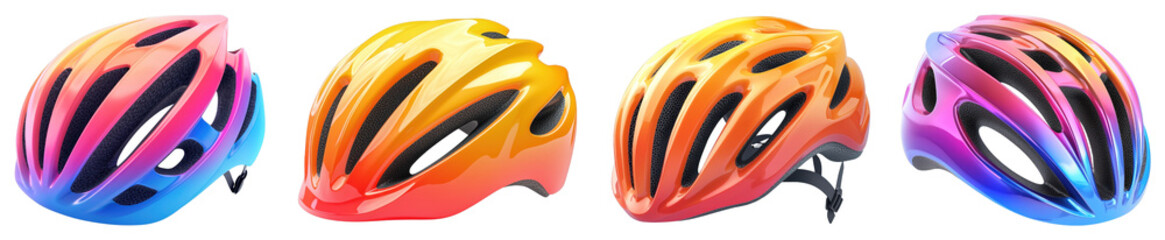 Obraz premium A 3D bicycle safety helmet icon with a transparent background, promoting safe cycling practices.