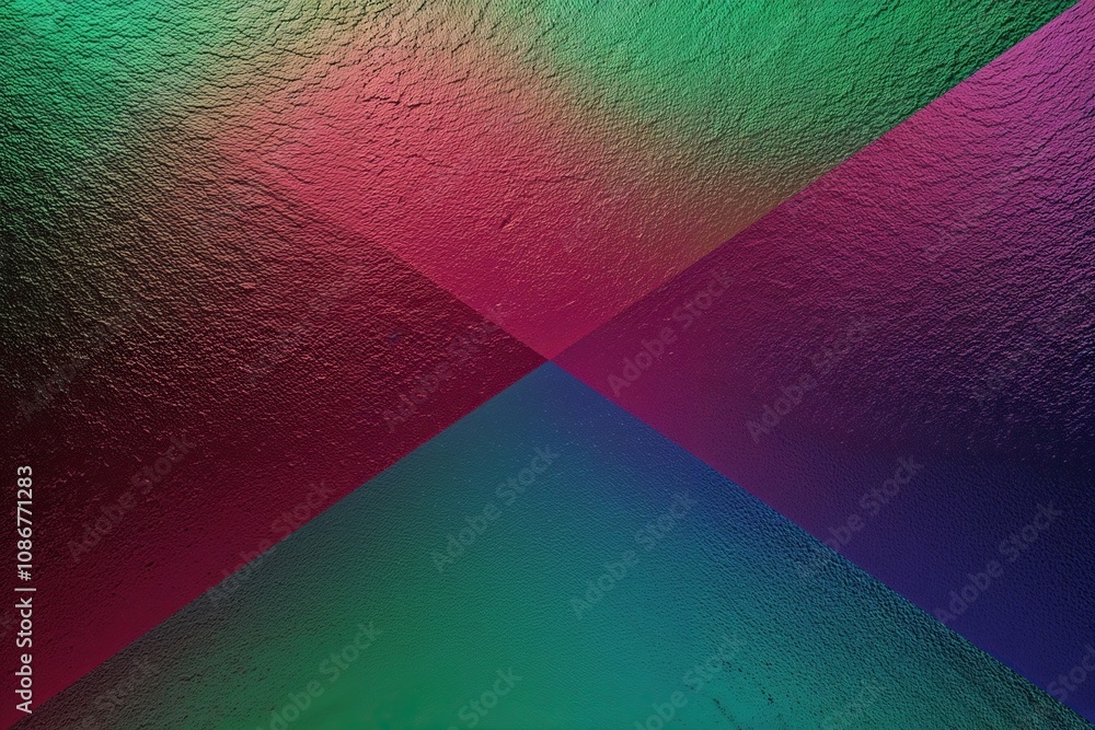 Poster Vibrant Textured Gradient Polygon Design in Emerald Raspberry and Indigo Colors