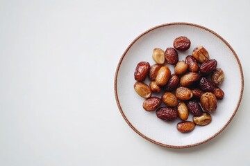 Obraz premium Sweet Dates on a Small White Plate