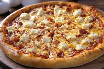 Delicious Pizza on Table Close Up