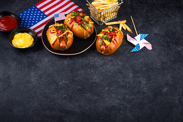 Traditional American food for celebrating July 4 Independence Day