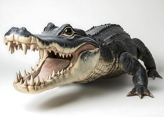 Obraz premium An alligator with an open mouth isolated