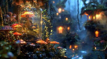 The smallest magical instance a rendition of an abstract fairy place was called Palace in an open Jar