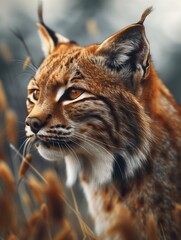 Fototapeta premium Majestic Geoffroy's Cat, Wild Feline, Grassland Wildlife