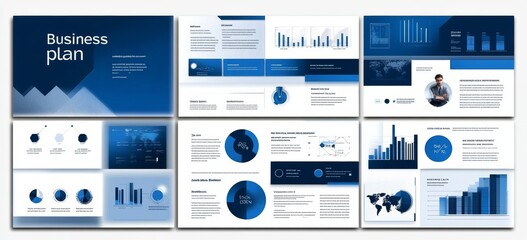 Business Presentation Template Design Backgrounds Page Layout for Brochure Magazine Annual Report Company Profile Infographic Elements Graph Concept