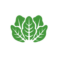 A simple flat 2D icon of romaine lettuce isolated on a blue background, vector design, ideal for animation,  mobile apps, web design, digital illustrations, branding, minimal logo, flat 2d