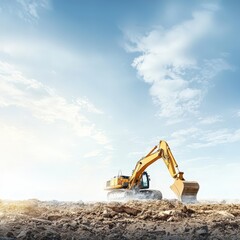 Construction Equipment in Action on a Job Site