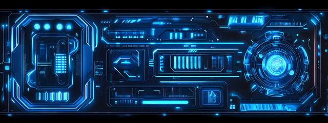 Obraz premium Neon Tech Framework