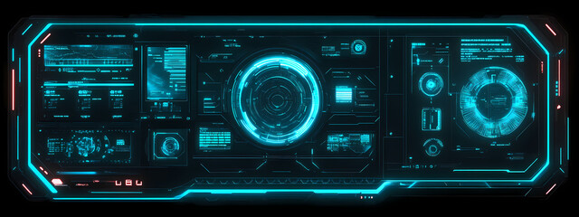 Fototapeta premium Neon Tech Framework