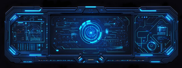 Fototapeta premium Neon Tech Framework