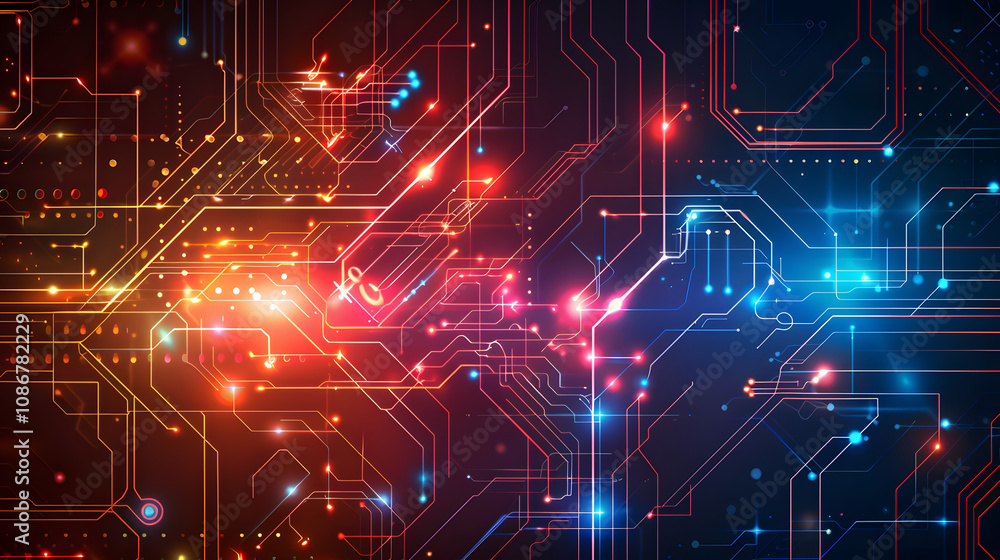 Poster technology abstract illumination port connection background template copy space vector