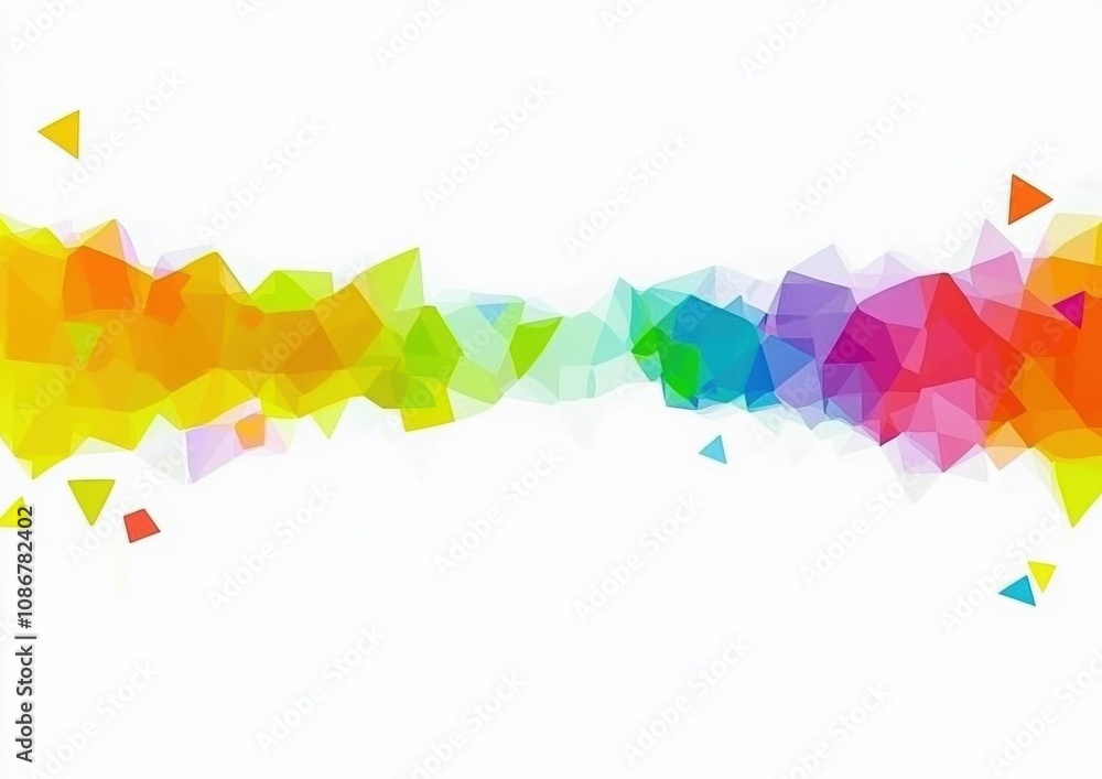 Poster vibrant abstract background with colorful geometric shapes and triangles in a smooth blur, perfect f