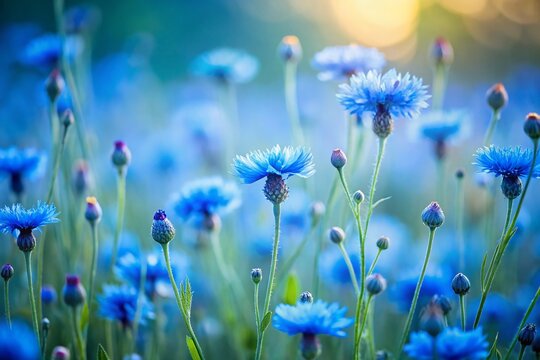 Captivating Tilt-Shift Photography of Softly Folded Cornflower Blue Background with a Dreamy Aesthetic for Art and Design Projects