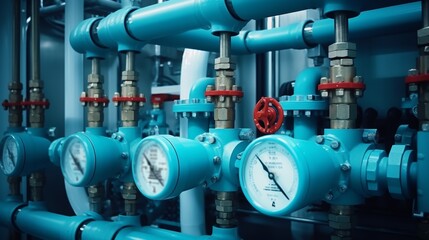 This composition showcases a water node equipped with pipes and fittings, effectively controlling water supply to the heating system, ensuring optimal performance