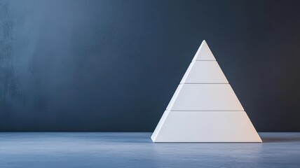 cost of capital concept. 3D pyramid showing cost of capital at the base, rising interest rates in the middle, and valuation at the peak, Pyramid of capital, rate, and valuation levels