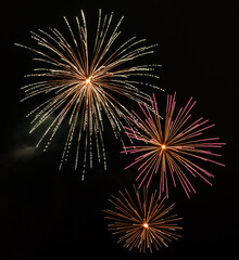 fireworks in the night sky