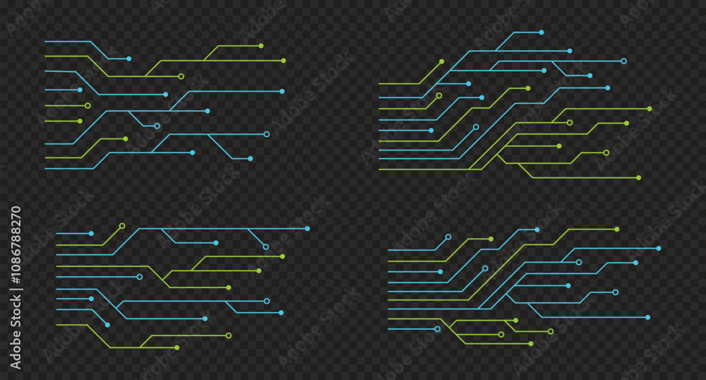 Aufkleber set of printed circuit board. abstract futuristic circuit board. digital circuit board. futuristic t