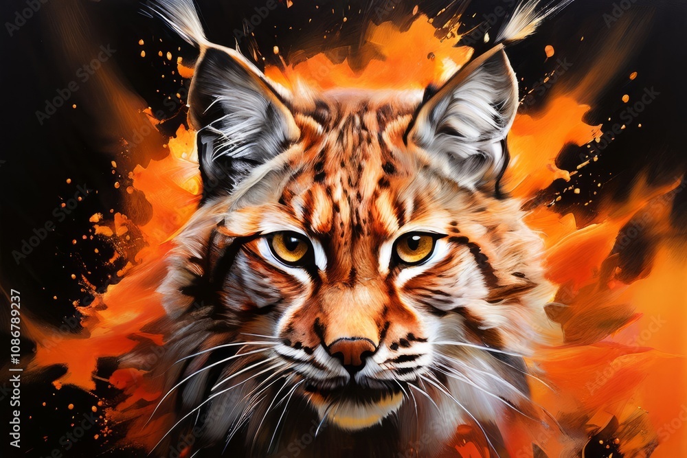 Poster lynxs sneak a lynx stalking its fur exploding into a blend of or