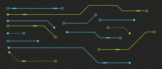 Printed circuit board. Abstract futuristic circuit board. Hi tech digital circuit board. Futuristic technology design elements. Vector illustration