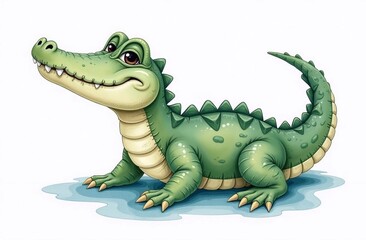 Small crocodile on a white background