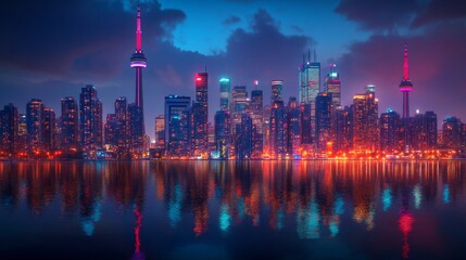 Fototapeta premium City Skyline at Night