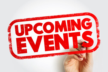 Upcoming Events text stamp, concept background