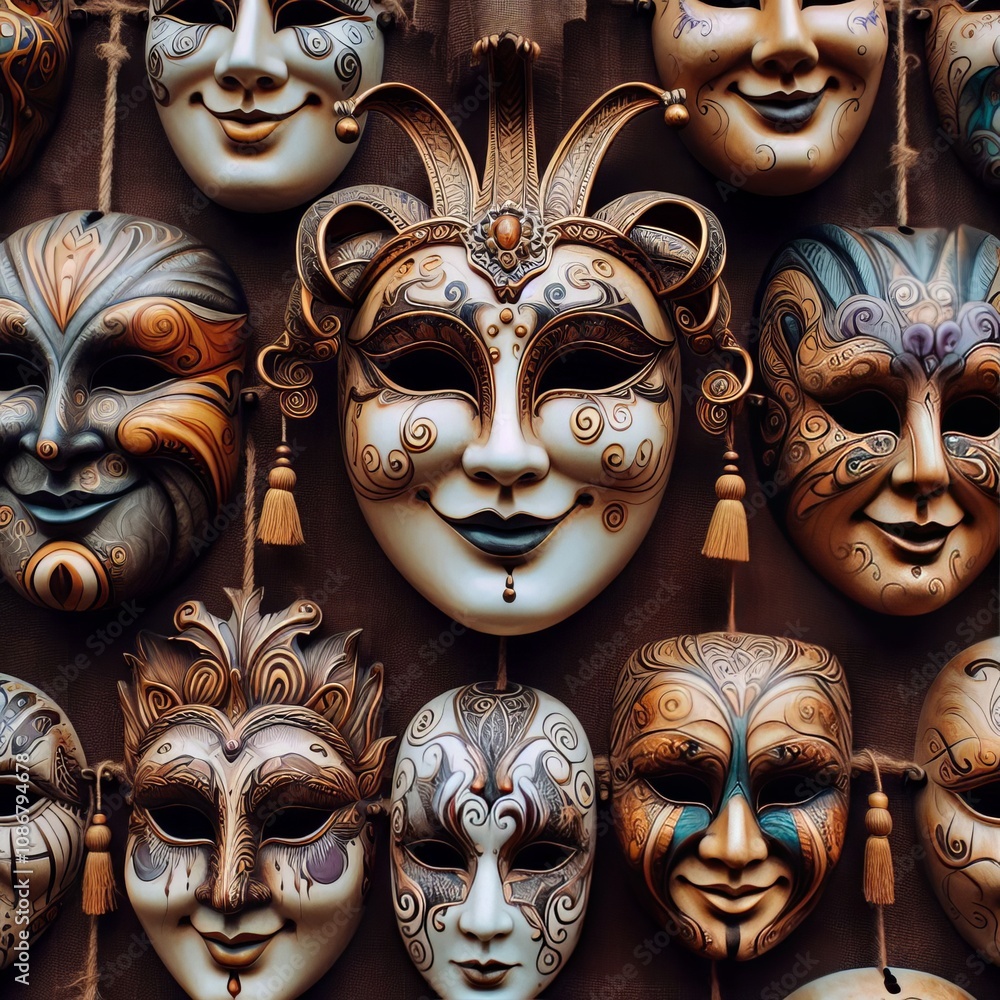 Aufkleber masks decorative masks fall each one with a unique design and ex