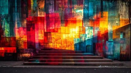 Obraz premium Vibrant Mural Showcasing Urban Culture and Creative Expression in the Cityscape