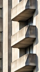 Striking Geometric Shapes and Shadows on Modern Architectural Facade with Minimalist Design