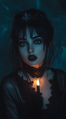 Captivating Dark Fantasy Portrait of a Mysterious Gothic Heroine with Enchanting Lighting and Creative Character Design