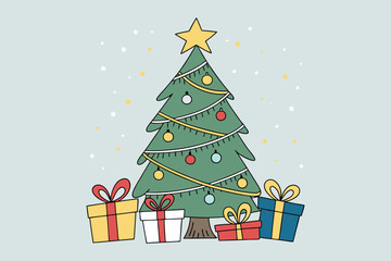 Christmas tree Gifts of Love and Joy vector