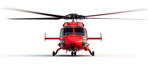 Red helicopter isolated on a white background